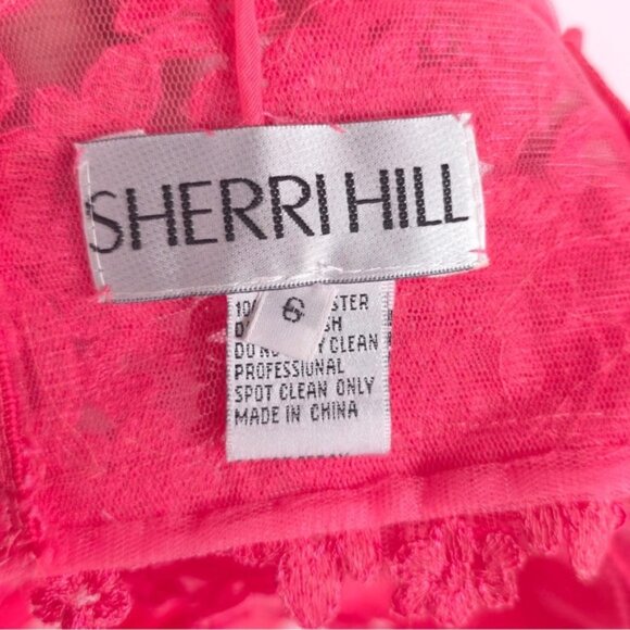 NWT SHERRI HILL 52493 Coral Prom Dress Mermaid Fitted Trumpet Train Slit Size 6 - Picture 13 of 16